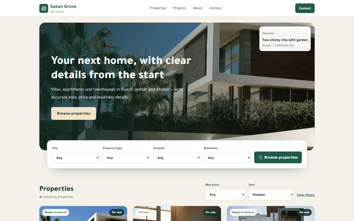 Real-estate company website